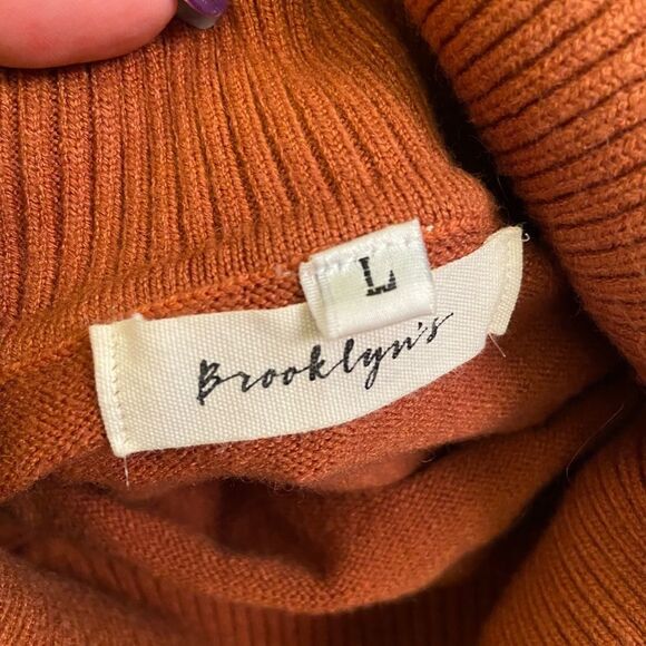 Brooklyns Brown & White Sweater Large - Picture 5 of 8